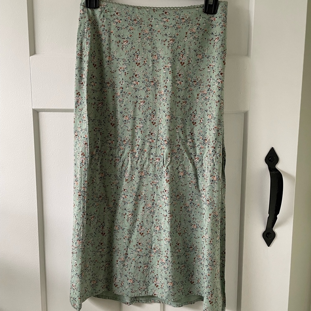 PacSun Green Midi Slip Skirt for Casual Occasions